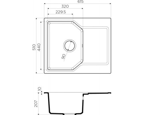 Кухонная мойка Omoikiri Yonaka 61-BL Artgranit/черный