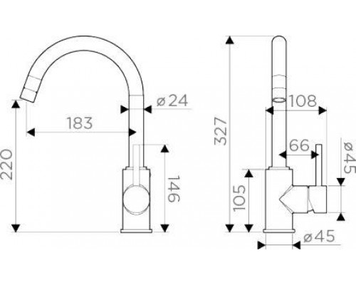 Смеситель Omoikiri Shinagawa-PA (пастила)