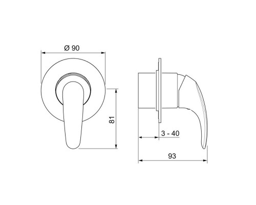 Набор псевдобиде Oras Polara 1488 (скрытого монтажа) · встраиваемый смеситель · гигиенический душ · шланг 150 см