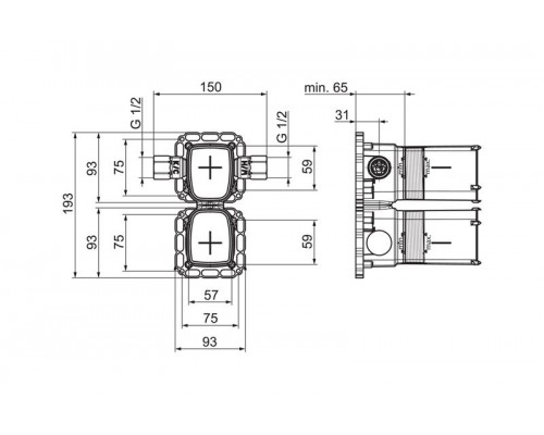 Скрытая часть для смесителя Oras 2207A
