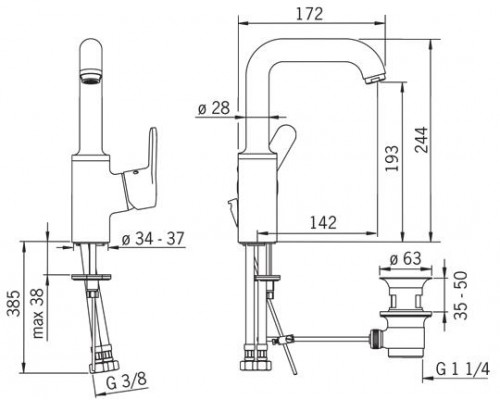 Смеситель для умывальника Oras Aquita 2933F