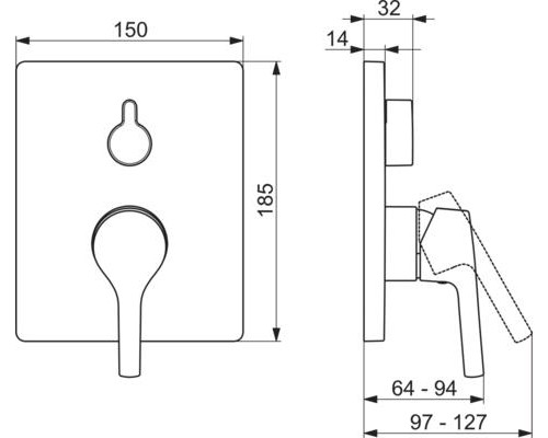 Панель смесителя для ванны и душа Oras Saga Style 3986H