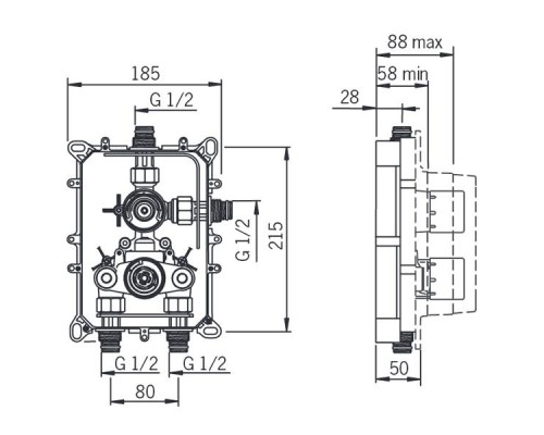 Oras Optima 7128 встраиваемый смеситель для ванны и душа