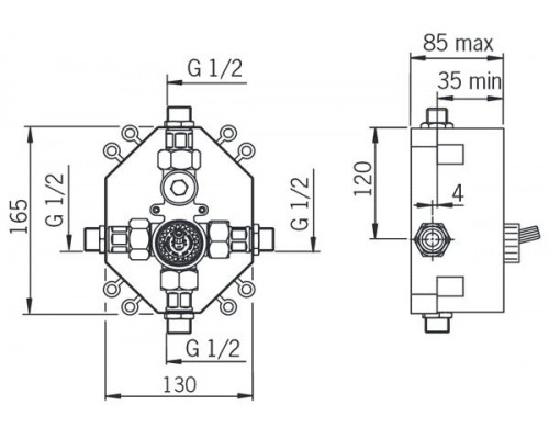 Корпус смесителя для душa Oras Il Bagno Alessi One, 8586