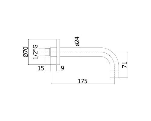 Излив из стены 175 мм Paffoni Light ZBOC081CR хром