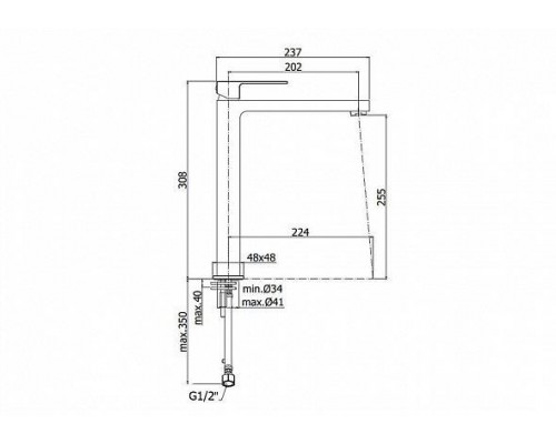 Смеситель для чаши раковины Paffoni Elle EL081NO (черный)