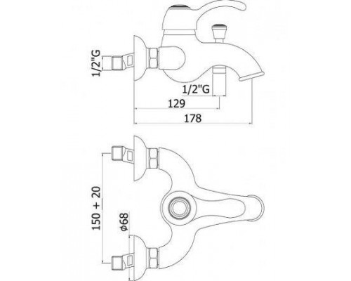 Смеситель для ванны с душем Paffoni Flavia FA022CR