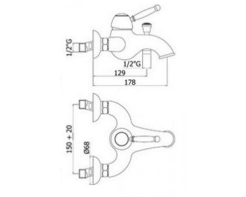 Смеситель для ванны без душ.набора Paffoni