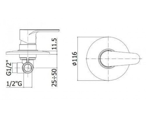 Смеситель для душа Paffoni Green GR010CR