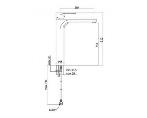 Смеситель Paffoni Green GR081CR для раковины, высокий, без донного клапана, цвет хром