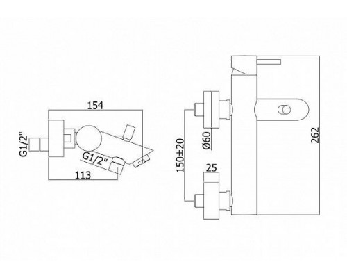 Смеситель для ванны без душ.набора Paffoni