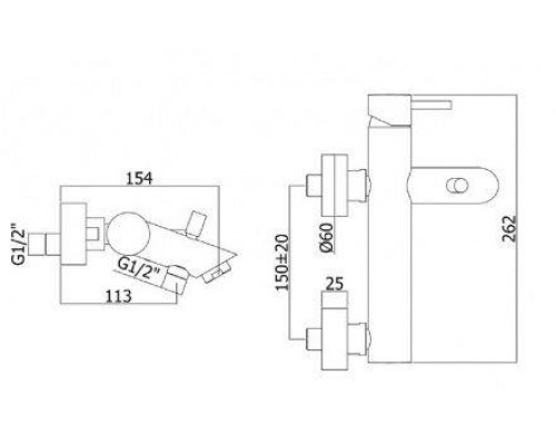Смеситель для ванны без душ.набора Paffoni
