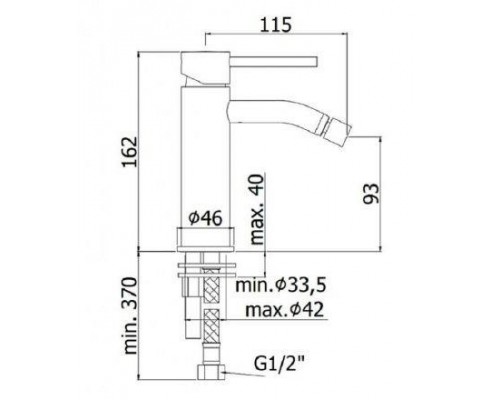 Смеситель для биде Paffoni Light LIG131NO черный матовый без д/к