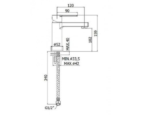 Смеситель Paffoni Ringo RIN071CR для раковины без донного клапана, цвет хром