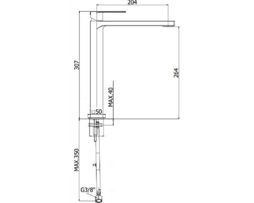 Смеситель с длинным излитом для раковины высокий Paffoni Tango TA081CR (хром)