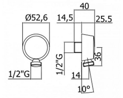 Водорозетка 1/2" LUSSO Paffoni