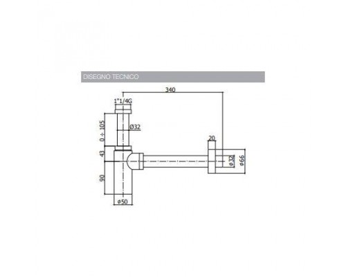 Paffoni Сифон круглый с подключением 1' 1/4  ZACC240CR хром