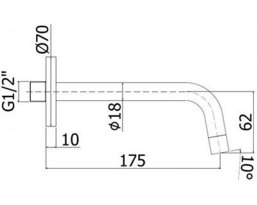 Излив из стены 175 мм Paffoni Light ZBOC045NO черный