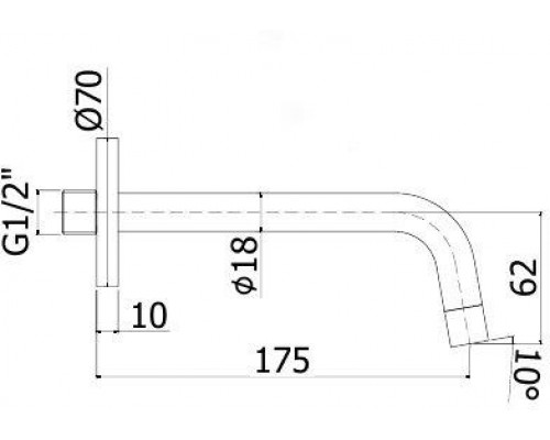 Излив для ванны Paffoni Light ZBOC045ST (нерж. сталь)