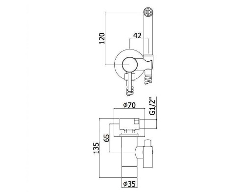 Гигиенический душ скрытого монтажа Paffoni Tweet Round Mix со смесителем и шлангом (цвет - белый матовый) ZDUP110BO