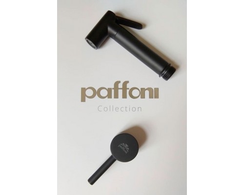 Гигиенический душ скрытого монтажа Paffoni Tweet Round Mix со смесителем и шлангом (цвет - чёрный матовый) ZDUP110NO