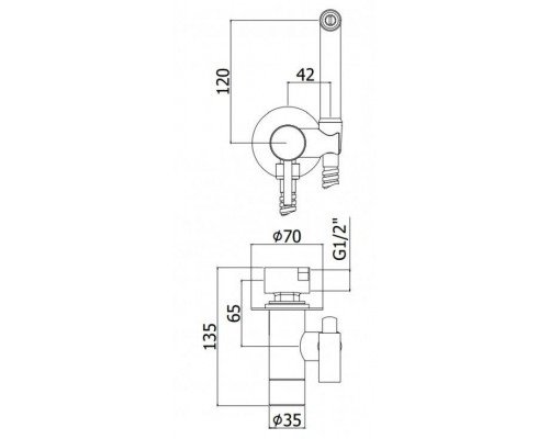 Гигиенический душ скрытого монтажа Paffoni Tweet Round Mix со смесителем и шлангом (цвет - сталь) ZDUP110ST