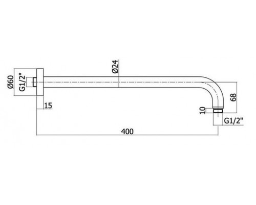 Настенное крепление верх. Душа LUSSO 400мм