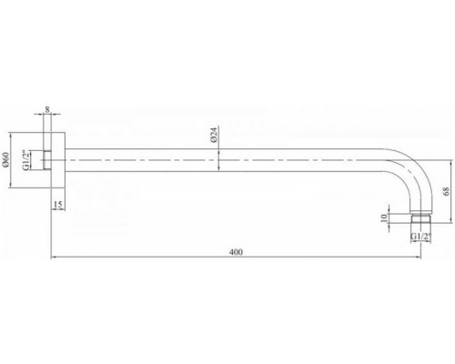 Настенное крепление верх. Душа Paffoni LUSSO 400мм