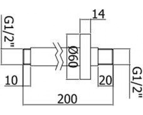 Кронштейн Paffoni ZSOF065CR потолочный хром d.24 mm.200
