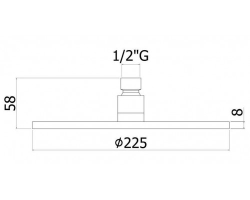 Верх. душ  круглый d.225 из металла мод. MASTER с поворот. Крепл., антикальций, 8мм