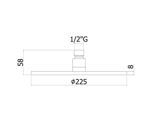 Верхний душ Paffoni Master ZSOF074CR 22.5 см, без держателя, 1 режим струи, хром