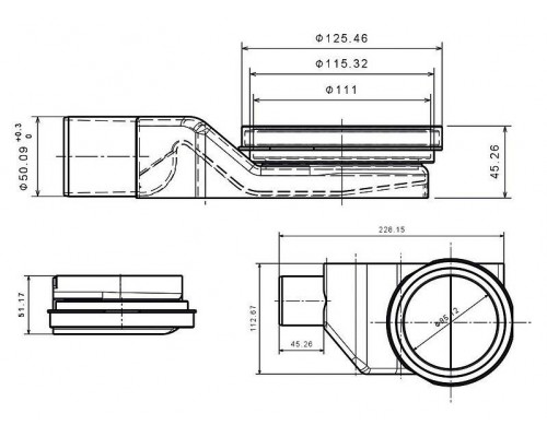 Угловой трап Pestan Confluo Standard Angle 2, 13000014