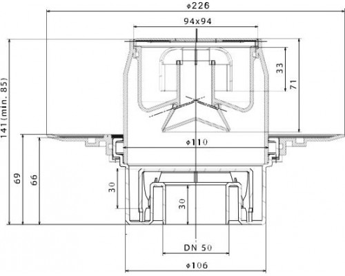 Точечный трап Pestan Confluo Standard Vertical Dry, 13000022