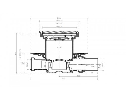 Точечный трап Pestan Confluo Standard Black Glass 2, 13000090