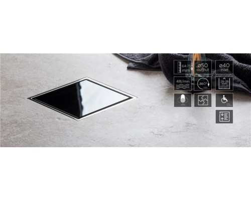 Точечный трап Pestan Confluo Standard Black Glass 3, 13000091