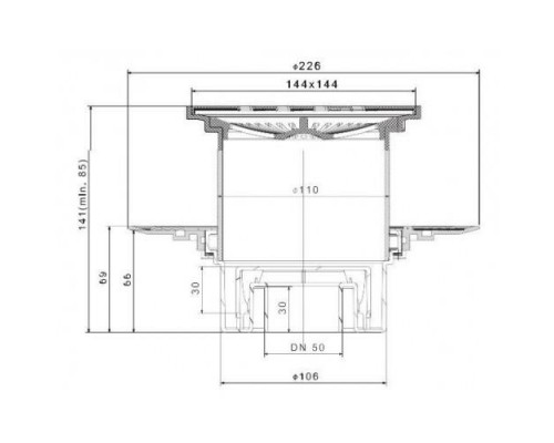 Точечный трап Pestan Confluo Standard Vertical White Glass, 13000098