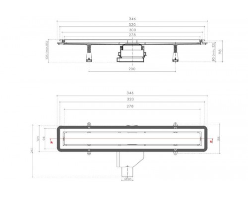 Душевой лоток Pestan Confluo Premium Line 300мм, 13100001