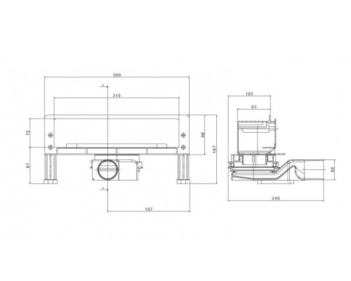 Душевой лоток встраиваемый в стену Pestan Confluo Wall, 13100060