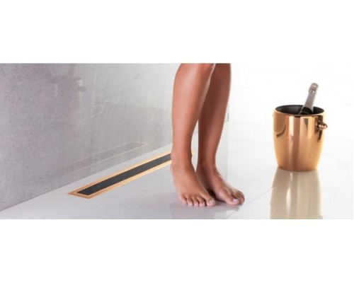 Душевой лоток Pestan Confluo Premium Black Glass Line 300 Gold, 13100094