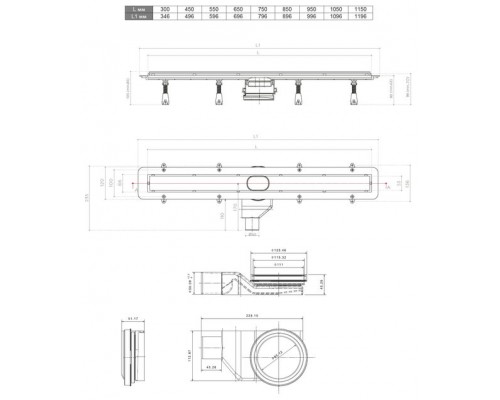 Душевой лоток Pestan Confluo Frameless Line 850 Matte Black 13701322