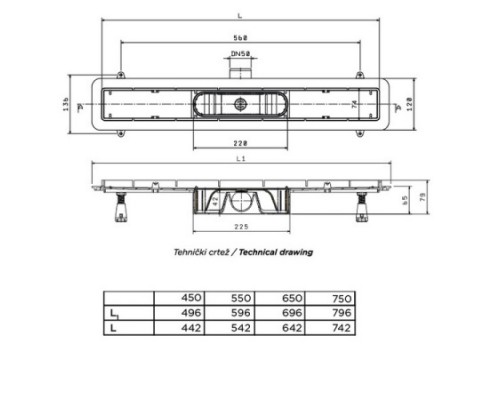 Душевой трап линейный 2в1 Pestan Confluo Fix Line 650