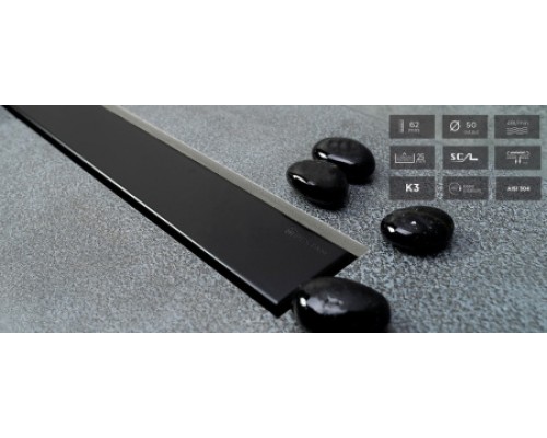 Душевой трап линейный 2в1 Pestan Confluo Frameless Line 750 MATTE BLACK