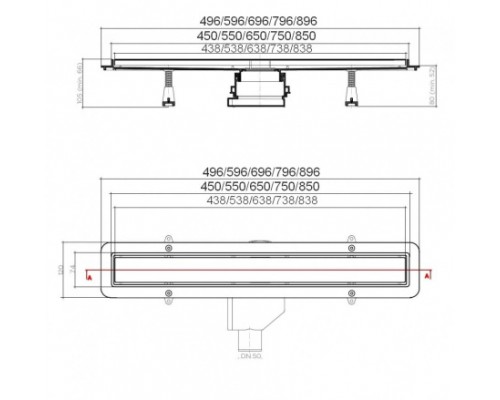 Душевой трап линейный 2в1 Pestan Confluo Primo Compact Line 450