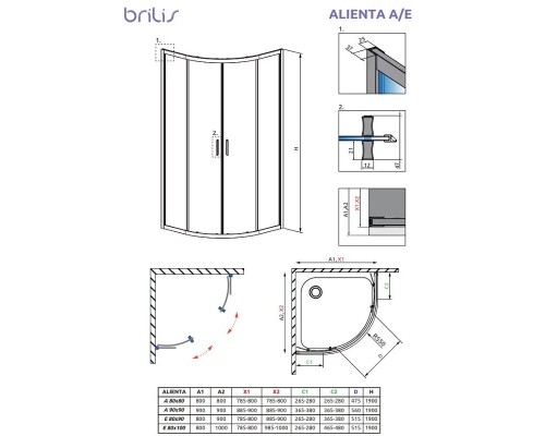 Душевой уголок Radaway Alienta A 80 x 80 см, стекло прозрачное, профиль хром, 10228080-01-01