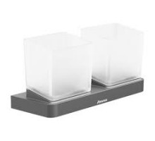 Держатель с двумя стаканами (стекло) TD 220.20 черный