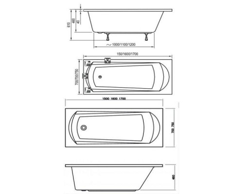 Ванна акриловая Ravak DOMINO PLUS 170х75, C631R00000