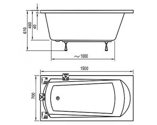 Ванна акриловая Ravak DOMINO 150х70 белая C641R00000