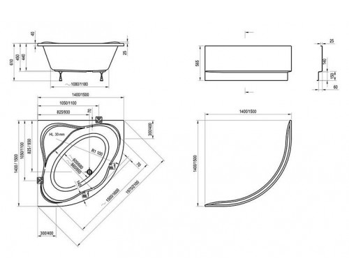 Ванна акриловая Ravak NEW DAY 150x150 белая C661000000