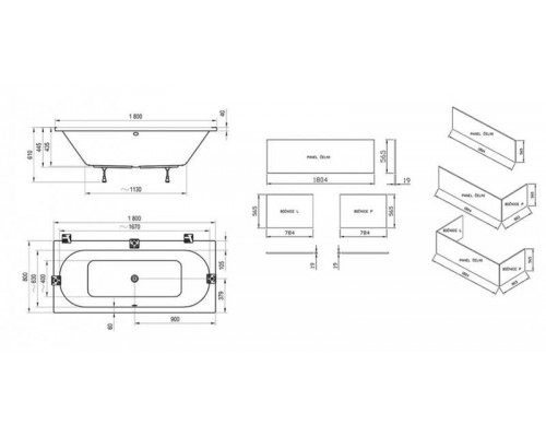 Ванна акриловая Ravak CITY SLIM 180х80 белая C921300000