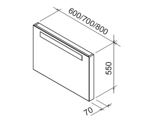 Зеркало CLASSIC 800 в белой рамке